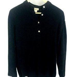 Travelsmith Black Crinkle Button Down Long Sleeve